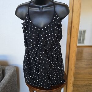 Eyelash Couture Black and White Polka Dot Mini Dress